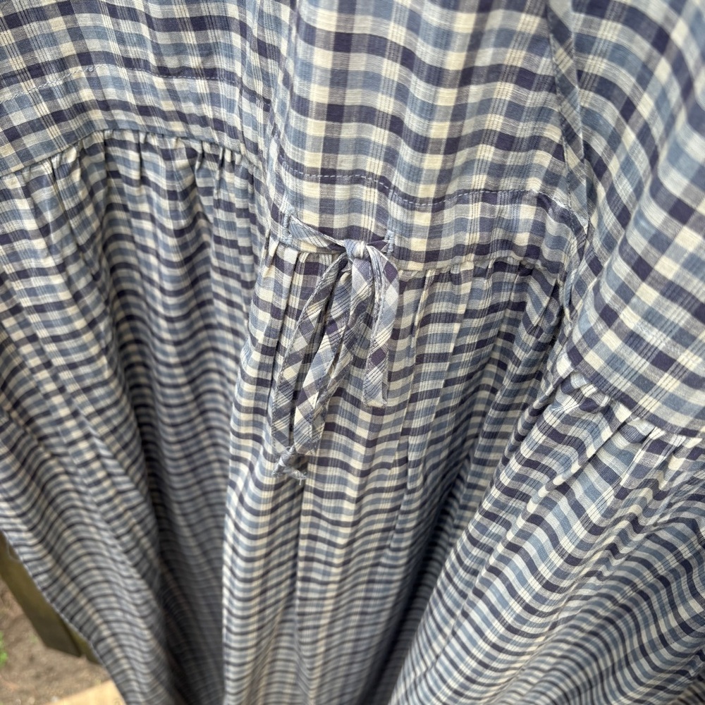 Christy Dawn The Saunders 100% Organic Cotton Slate Gingham Dress NWOT Sz XL - Picture 9 of 17